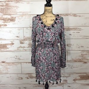 Floral Tunic/Dress with Tassles
